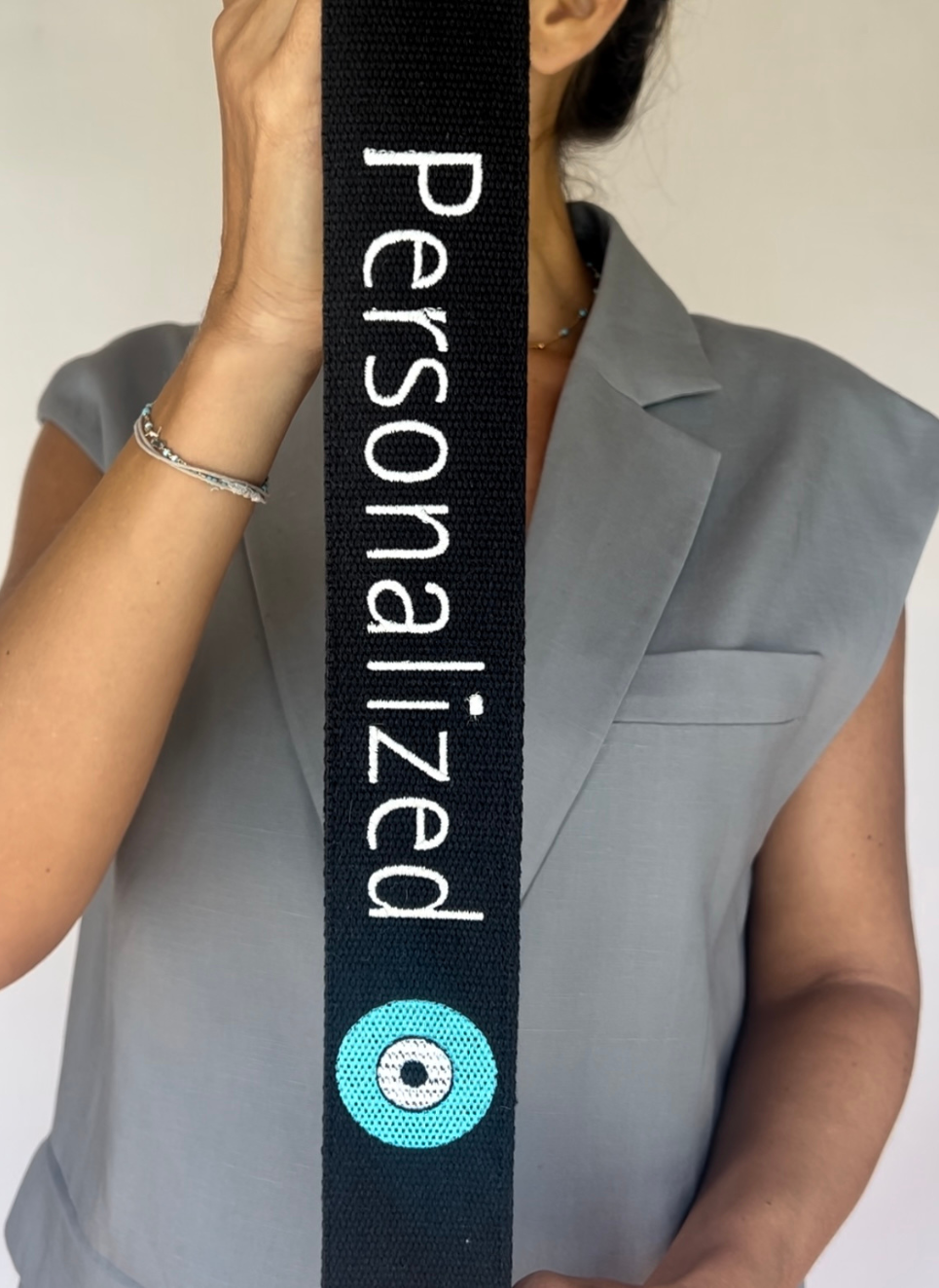 Black Personalized Purse Strap