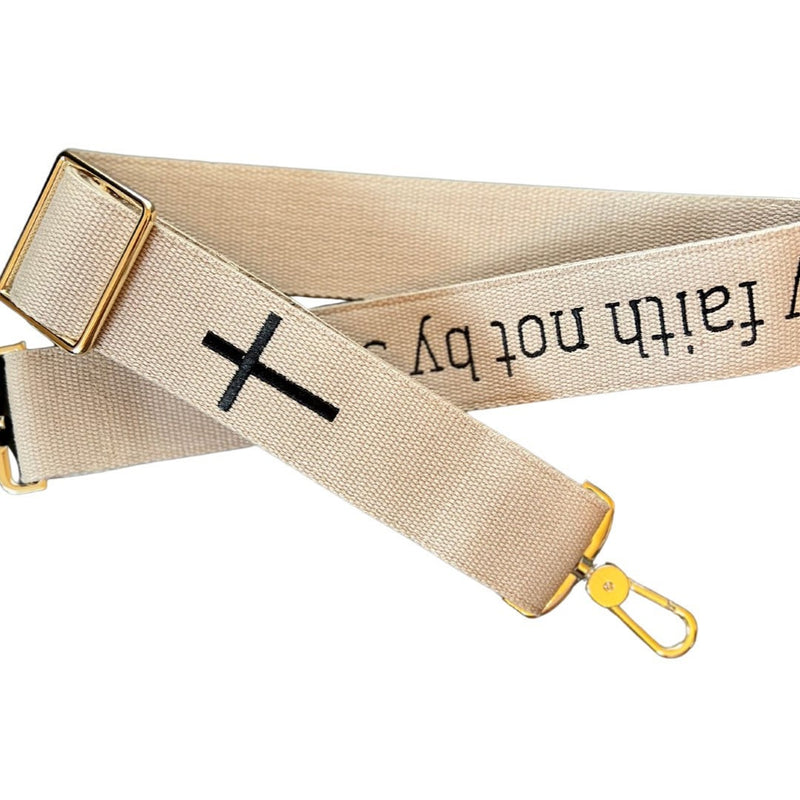 - walk by faith not by sight - Embroidered Purse Strap