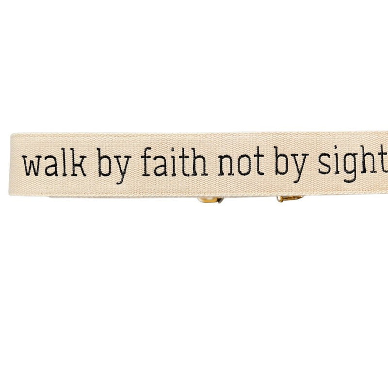 - walk by faith not by sight - Embroidered Purse Strap